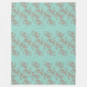 Rustic Botanical Stripes Fleece Blanket