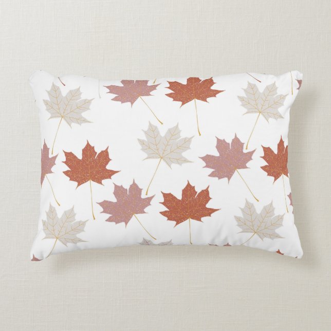 Rustic Botanical Terracotta Maple Leaves Pattern  Decorative Cushion (Front)