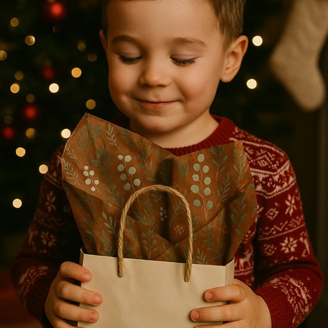 Rustic Botanical Tissue Paper – Pine & Eucalyptus  (Creator Uploaded)