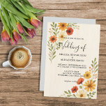 Rustic botanical watercolor flowers boho wedding invitation<br><div class="desc">Rustic botanical watercolor flowers boho wedding Invitation . For spring,  summer,  fall,  or winter wedding.
You can easily add your own photo to make it very personal and unique,  and add your own text.</div>