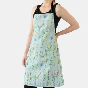  Rustic Botanical Watercolor gradient flora flower Apron