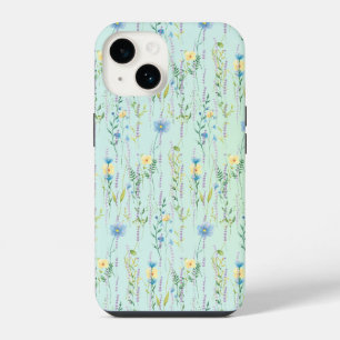 Rustic Botanical Watercolor gradient flora flower iPhone 14 Case