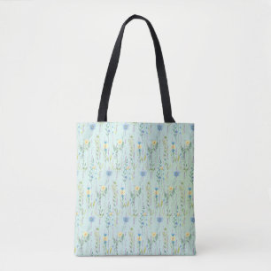 Rustic Botanical Watercolor gradient flora flower Tote Bag