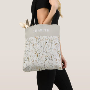 Rustic Botanical Wildflower Tote Bag