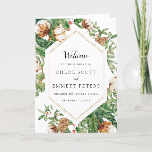 Rustic Botanical Winter Wedding Booklet Program Programme