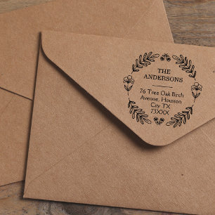 Rustic Botanical Wood Art Stamp