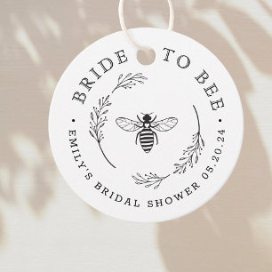 Rustic Botanical Wreath Bride to Bee Bridal Shower Favour Tags