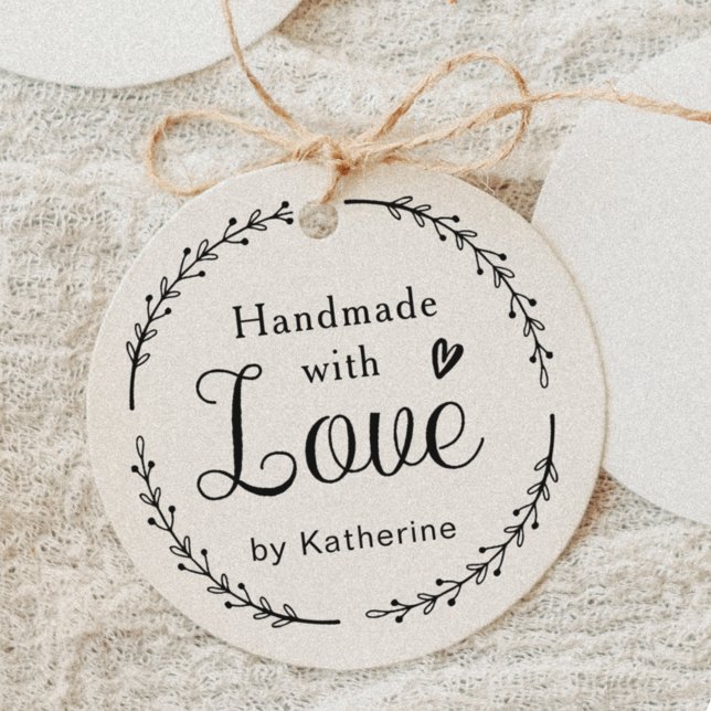 Rustic Botanical Wreath Handmade with Love Rubber Stamp (Creator Uploaded)