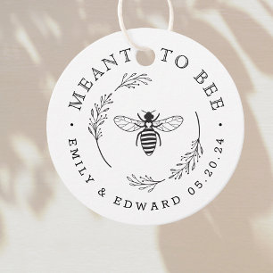 Rustic Botanical Wreath Meant to Bee Honey Wedding Favour Tags