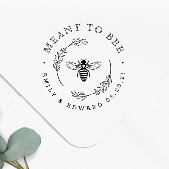 Rustic Botanical Wreath Meant to Bee Wedding Favou Rubber Stamp (Creator Uploaded)