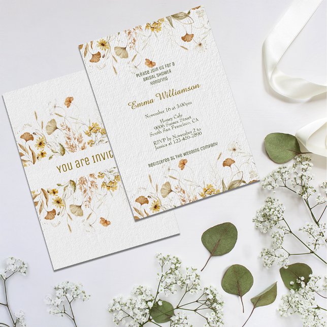 Rustic Botanicals Customise Bridal Shower Invitation (Creator Uploaded)