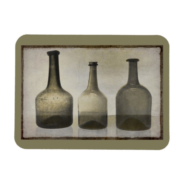Rustic Bottles Still Life Art Magnet (Horizontal)