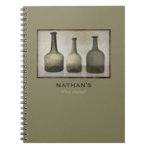 Rustic Bottles Still Life Art Personalised Wine Notebook