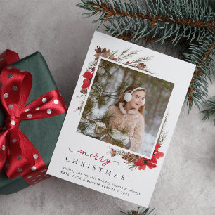 Rustic Bough Holiday Photo Card