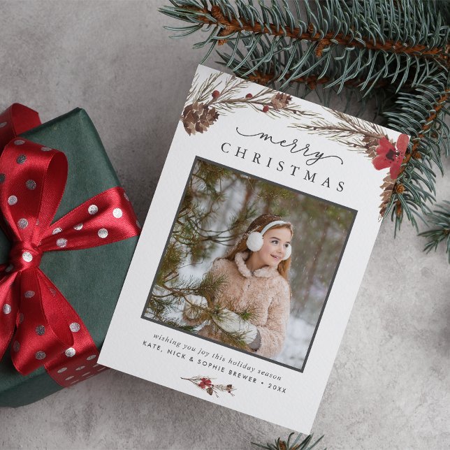 Rustic Bough | Holiday Photo Card (Creator Uploaded)