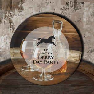 Rustic Bourbon Derby Horse Racing Paper Plate