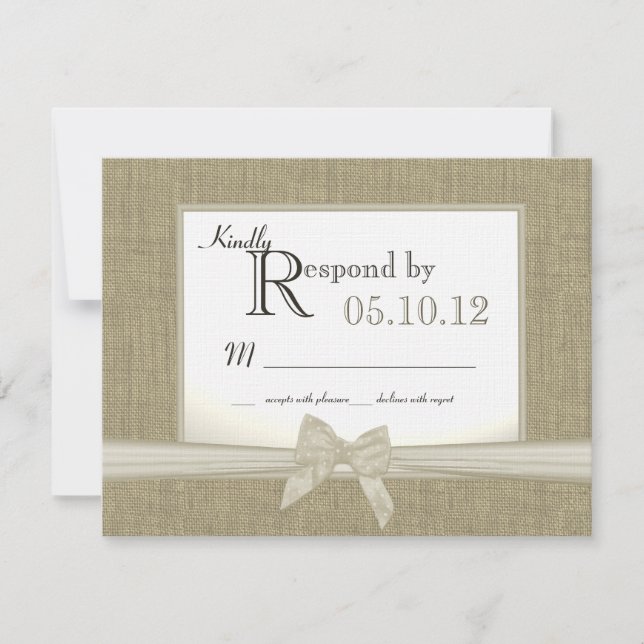 Rustic Bow and Burlap Wedding Response (Front)