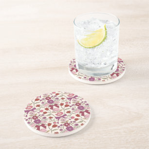 Rustic Bows and Blossoms Magenta Coaster