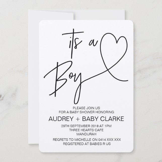 Rustic Boy Baby Shower Invitations (Front)