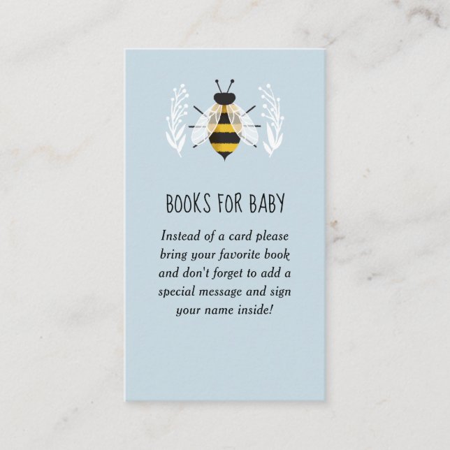Rustic Boy Mama to Bee Baby Shower Book Request Enclosure Card (Front)