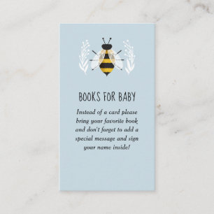 Rustic Boy Mama to Bee Baby Shower Book Request Enclosure Card