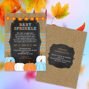 Rustic Boy Pumpkin baby sprinkle invitation