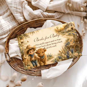 Rustic Boy Western Boho Books for Baby Enclosure Card