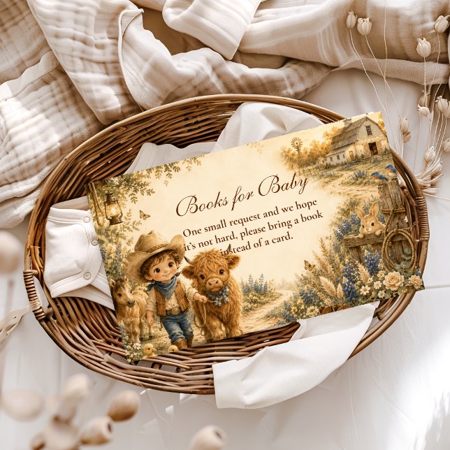 Rustic Boy Western Boho Books for Baby Enclosure Card (Creator Uploaded)