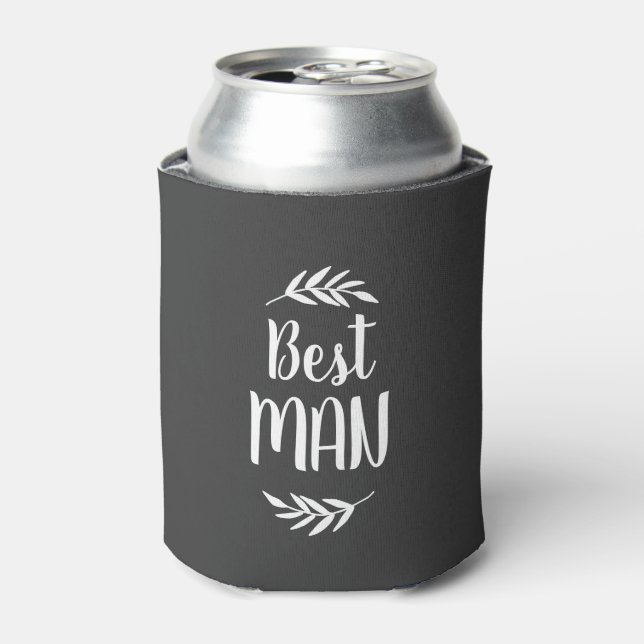 Rustic Branch Best Man | Editable Colours Can Cooler (Can Front)