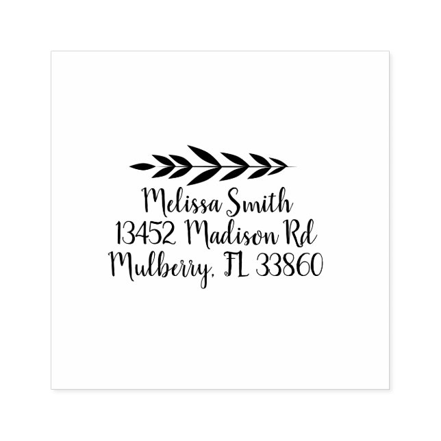 Rustic Branch Return Address Rubber Stamp (Imprint)
