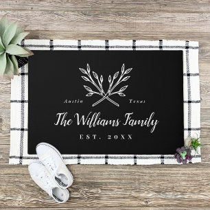 Rustic Branches Family Monogram Doormat