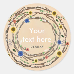 Rustic Branches Floral Vintage Spring Stickers