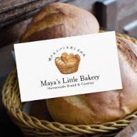 Rustic Bread Basket Watercolor Bakery