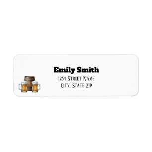 Rustic Brewery Shower Return Address Labels