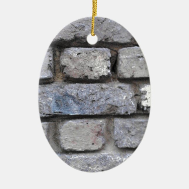 Rustic brick stone wall ceramic tree decoration (Front)