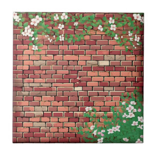 Rustic Brick With Floral Tile