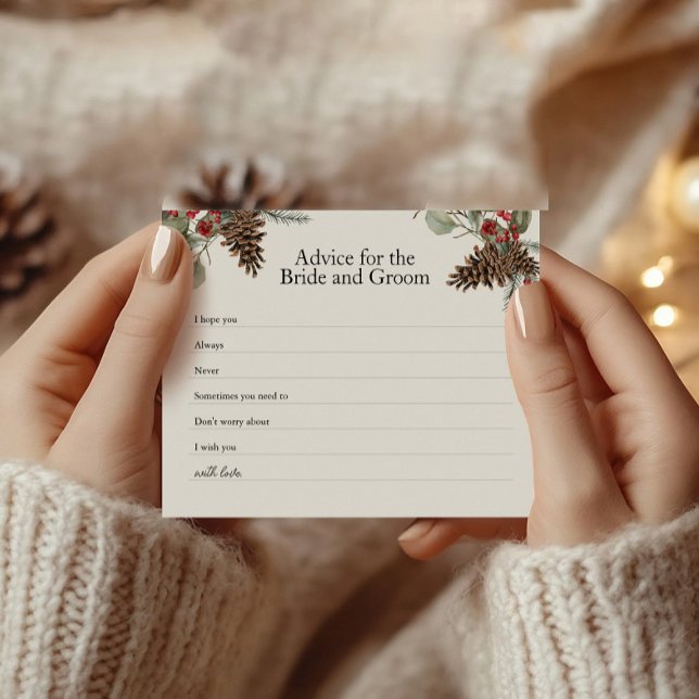 Rustic Bridal Advice Card | Plaid & Pinecones (Creator Uploaded)