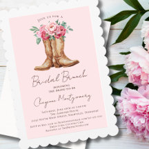 Rustic Bridal Brunch Cowgirl Chic Pink Floral