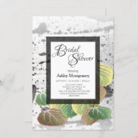 Rustic Bridal Shower Aspen Bark and Leaves