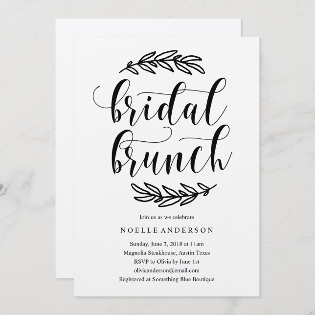 Rustic Bridal Shower Brunch Invitation (Front/Back)