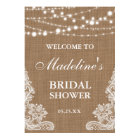 Rustic Bridal Shower Burlap String Lights Lace