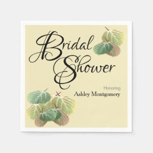 Rustic Bridal Shower Fall Aspen Leaves Yellow Napkin