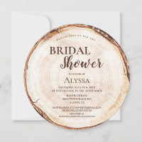 Rustic Bridal Shower Wood Cut Grain Custom