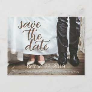 Rustic Bride and Groom Shoes Save the Date Announcement Postcard