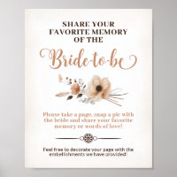 Rustic Bride to be Memory Game Sign 