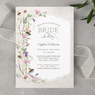 Rustic Bride to Bee Wildflower Bridal Shower Invitation