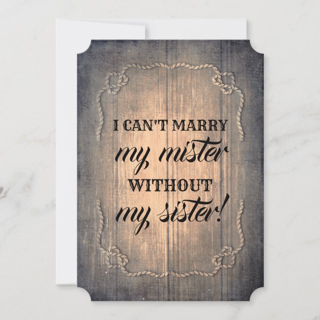 Rustic Bridesmaid / Maid of Honour Proposal Invitation (Front)