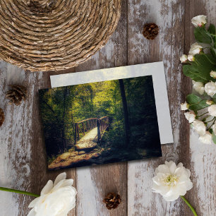 Rustic Bridge Enchanted Forest Woodlands Photo Card