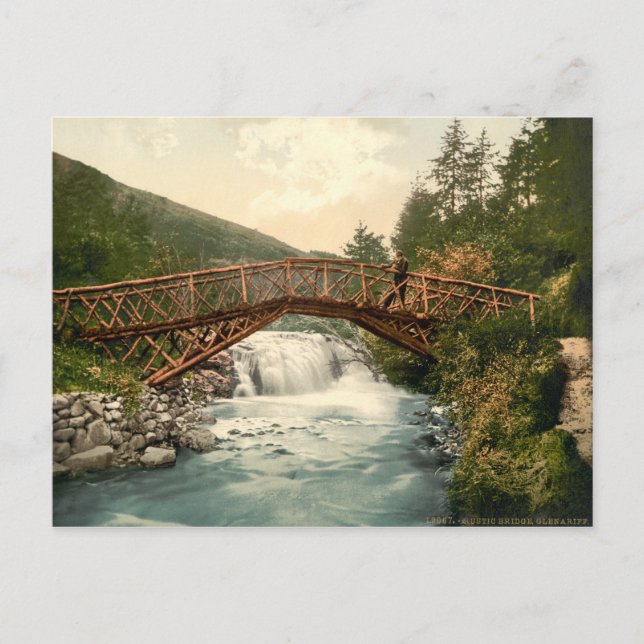 Rustic Bridge in Glenariff. Co. Antrim, Ireland Postcard (Front)