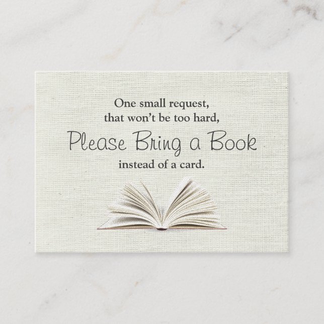 Rustic Bring a Book Baby Shower Insert (Front)